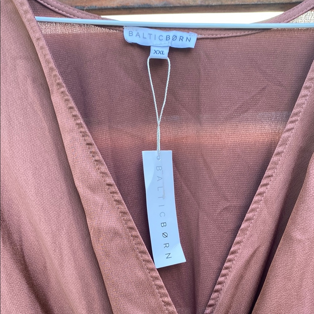 Baltic Born NWT Elegant Brown/ Rose Wrap Dress - Picture 2 of 6